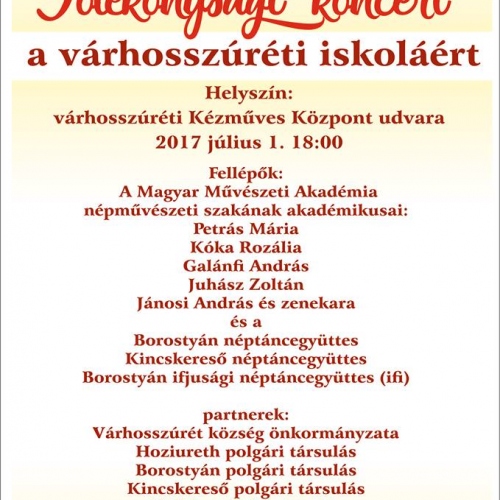 Jótékonysági koncert a várhosszúréti iskoláért